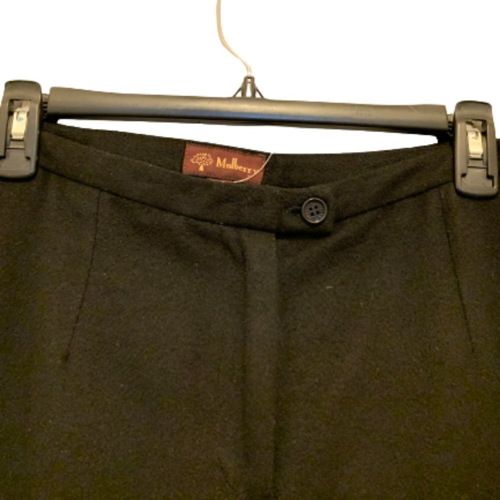 Mulberry Black Wool Fully Lined Trousers Pants Sise 12